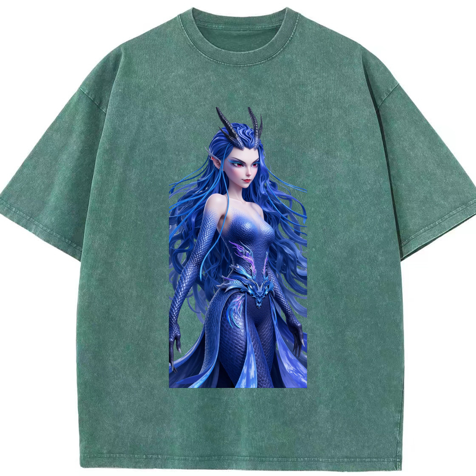 （画像用） Ne Zha 2 ナタ 魔童の大暴れ 綿100% ヴィンテージ風 半袖Tシャツ（フロントプリント）